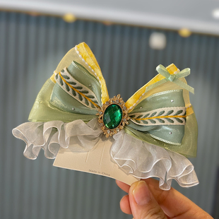 韩国纱立体蝴蝶结发夹白雪在逃公主发卡可爱女孩发饰头饰儿童顶夹