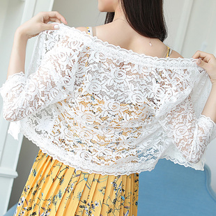 外套2024新款 女薄外搭蕾丝开衫 百搭配旗袍裙子外搭 短款 小披肩夏季