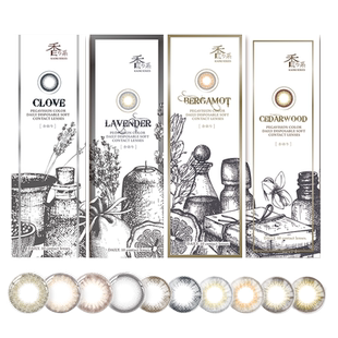 晶硕香水粉润B12日抛美瞳自然彩色近视隐形眼镜10片小直径冷白茶