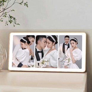 相框摆台定制洗婚纱照全家福宝宝相片打印做成多宫格创意水晶摆件