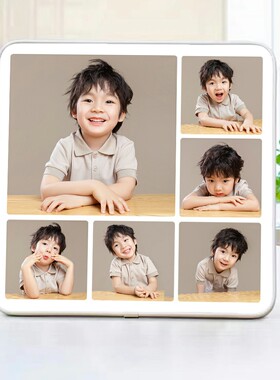 九宫格摆台照片定制宝宝水晶影楼婚纱照放大生活照全家福照片制作