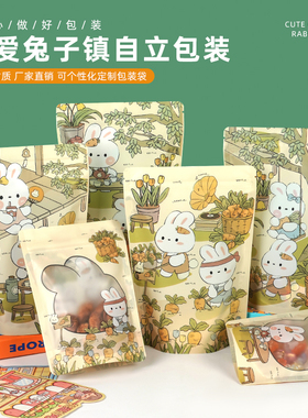 可爱卡通饼干糖果包装袋零食袋子自封袋烘焙食品分装袋封口密封袋