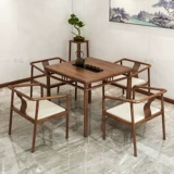 Новый китайский стиль с твердым древесным столом, обеденный стол кунг -фу дзен, современный минималистский офисный шахмат и карточный стол, старинный чайный стол