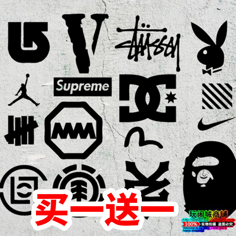 潮牌logo创意墙贴clot嘻哈滑板摇滚海报艺装饰贴纸c73