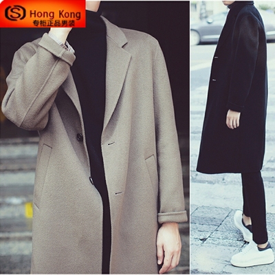 双面羊绒大衣男中长款2024新款秋冬季高级感加厚风衣毛呢男士外套