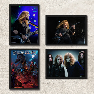 Megadeth乐队海报 麦格戴斯有框装饰画 Dave Mustaine 马大卫挂画