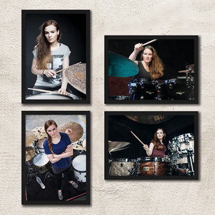 Anika Nilles鼓手海报装饰画架子鼓周边阿妮卡内尔斯音乐琴行挂画