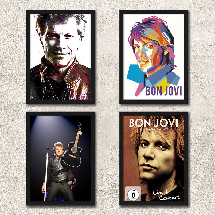 bon jovi 海报装饰画 酒吧琴行店铺装饰墙画 邦乔维乐队挂画