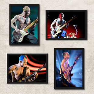 Flea贝斯海报挂画红辣椒乐队贝司手墙画摇滚周边琴行酒吧宿舍壁画