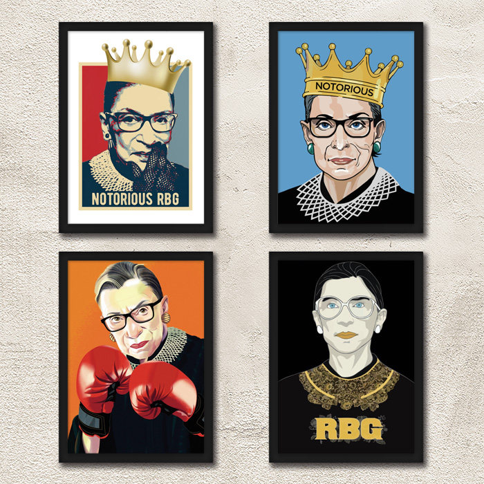 notorious rbg 带框装饰画 臭名昭著的rbg海报墙画 金斯伯格壁画