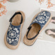 凉鞋 老北京布鞋 子 舒适透气吸汗民族风绣花秋季 女鞋 女新款 亚麻单鞋