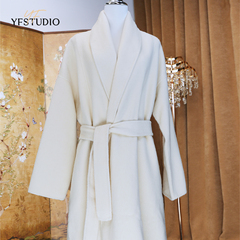 YF 双面羊绒大衣2024秋冬新款韩版宽松气质大翻领羊毛呢外套