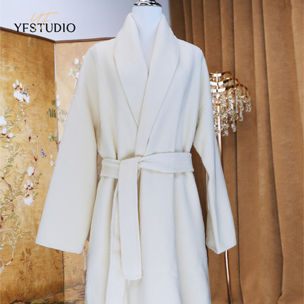 YF 双面羊绒大衣2024秋冬新款韩版宽松气质大翻领羊毛呢外套