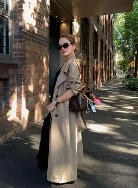 26早春财阀女主英伦风时尚气质长款风衣外套显瘦百搭通勤女C8572