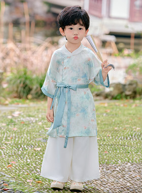 夏季轻薄男女童汉服圆领袍