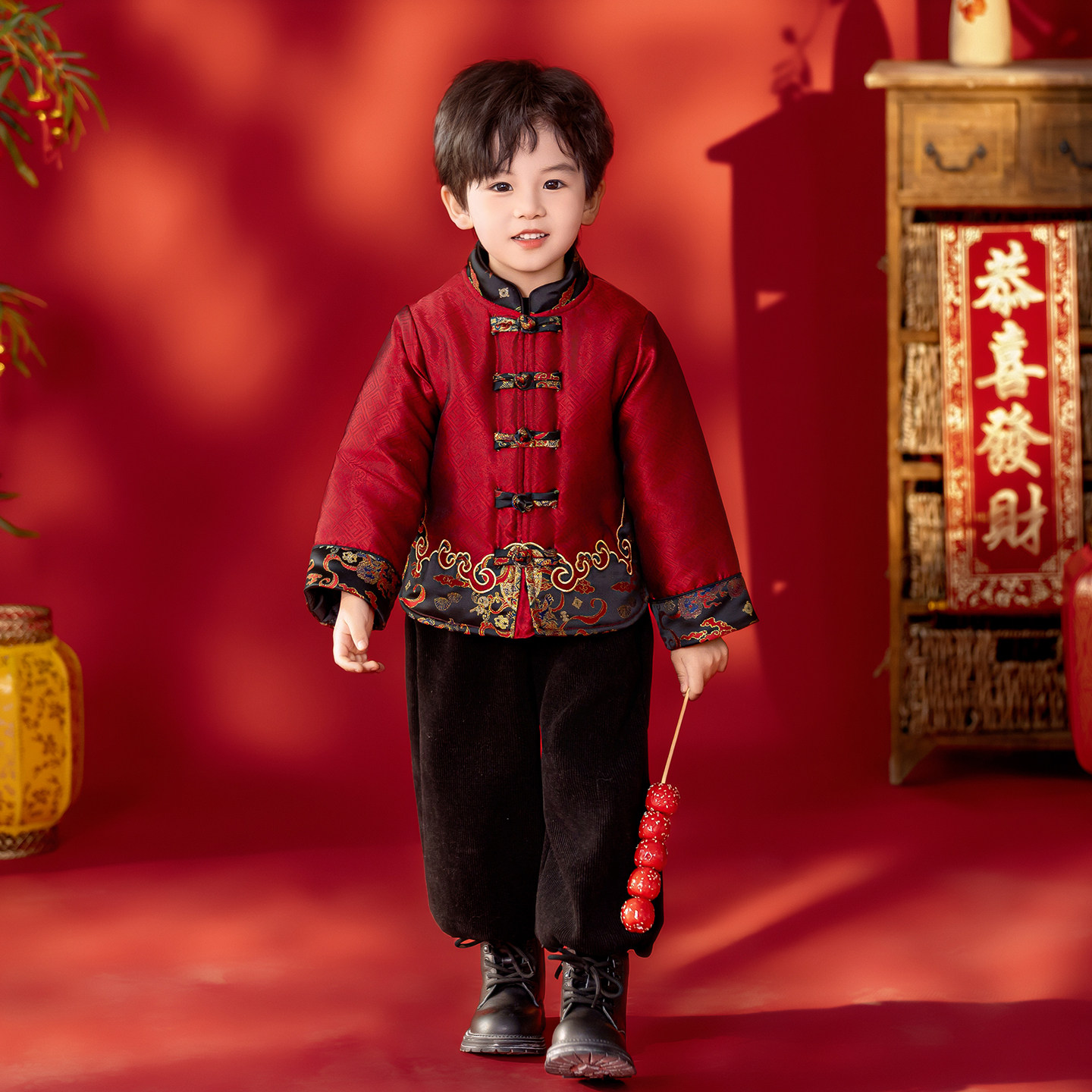 48男童新年服国风新中式织锦缎唐装上衣演出服拜年服厚保暖汉服,童装/婴儿装/亲子装,汉服,淘宝优惠券,粉丝福利购,淘宝优惠卷