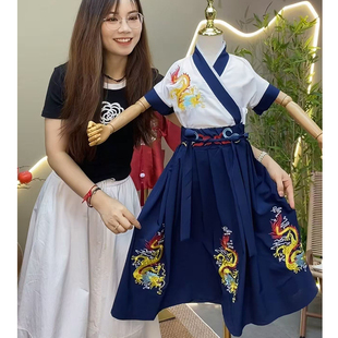 龙袍男童汉服清仓表演服侠客裙装重工刺绣裙装分体套装新品特价~