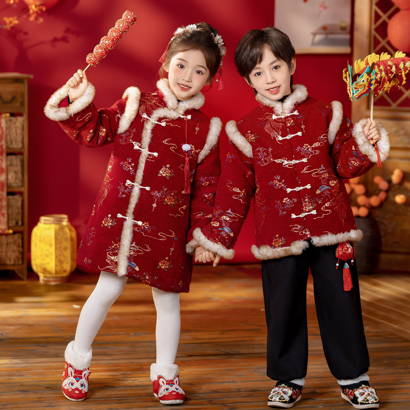 宝宝拜年服过年新衣汉服唐装少爷冬装男宝古风兄妹姐弟装新年款,童装/婴儿装/亲子装,汉服,淘宝优惠券,粉丝福利购,淘宝优惠卷