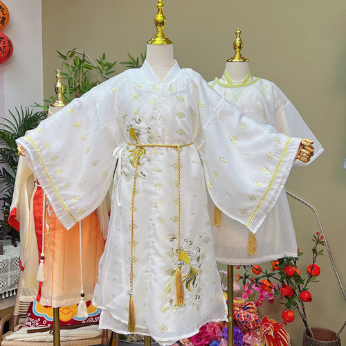 清仓特价男童古风交领宋制长衫袍子传统汉服刺绣公子玉古装表演服