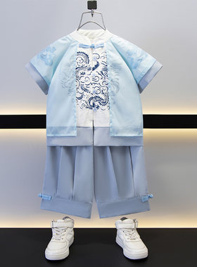 夏装超薄男童汉服日常改良国风套