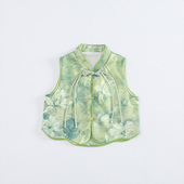 儿童唐装 中式 马甲女宝国风坎肩绸缎背心日常汉服百搭外套古风上衣