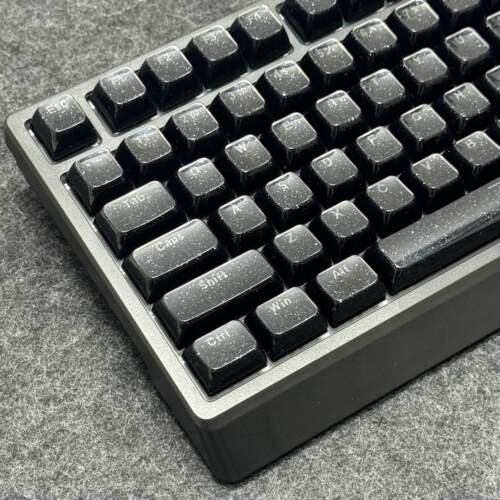 水晶星空果冻键帽闪粉黑色正刻