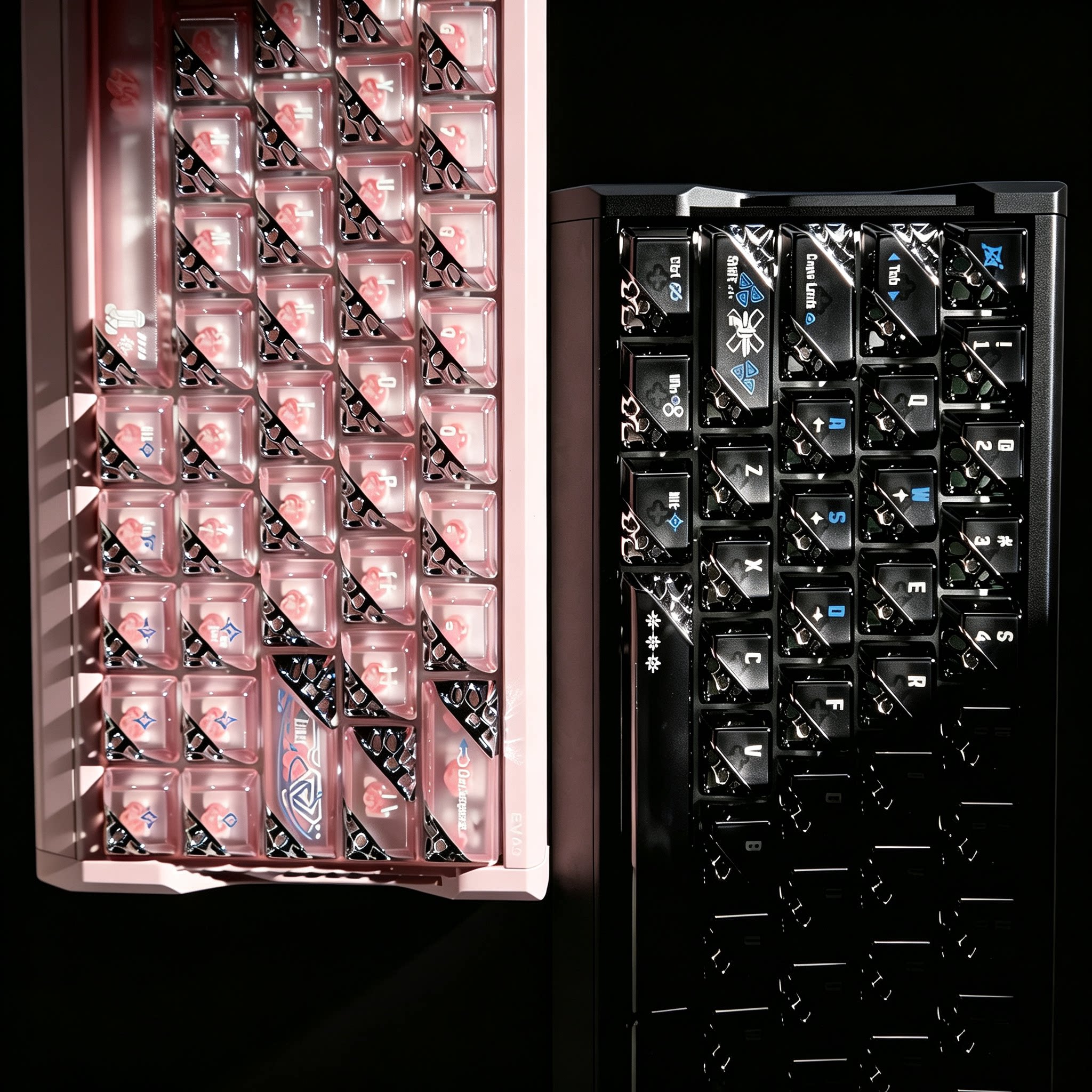 量子蜂巢键帽原厂PC透明电镀镂空图片