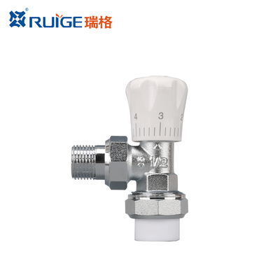 瑞格PPR温控阀 直式/角式 暖气片用阀门 铜阀散热器6分DN15 20