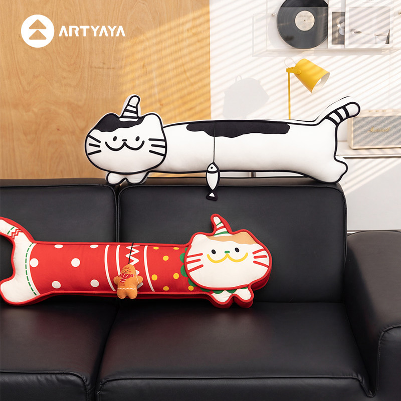 艺术鸭 卡通小猫躺平喵条异形抱枕可爱创意客厅沙发靠垫韩版治愈,居家布艺,靠垫/抱枕,淘宝优惠券,粉丝福利购,淘宝优惠卷