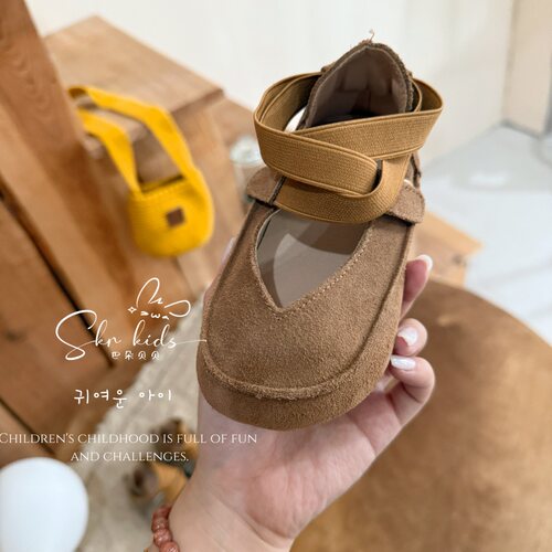 韩版儿童复古玛丽珍磨砂真皮单鞋