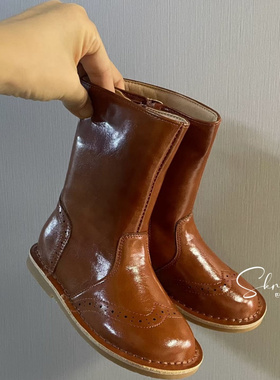 eureka靴子同款2025新款儿童软底真皮西部骑士靴秋冬手工皮靴定制