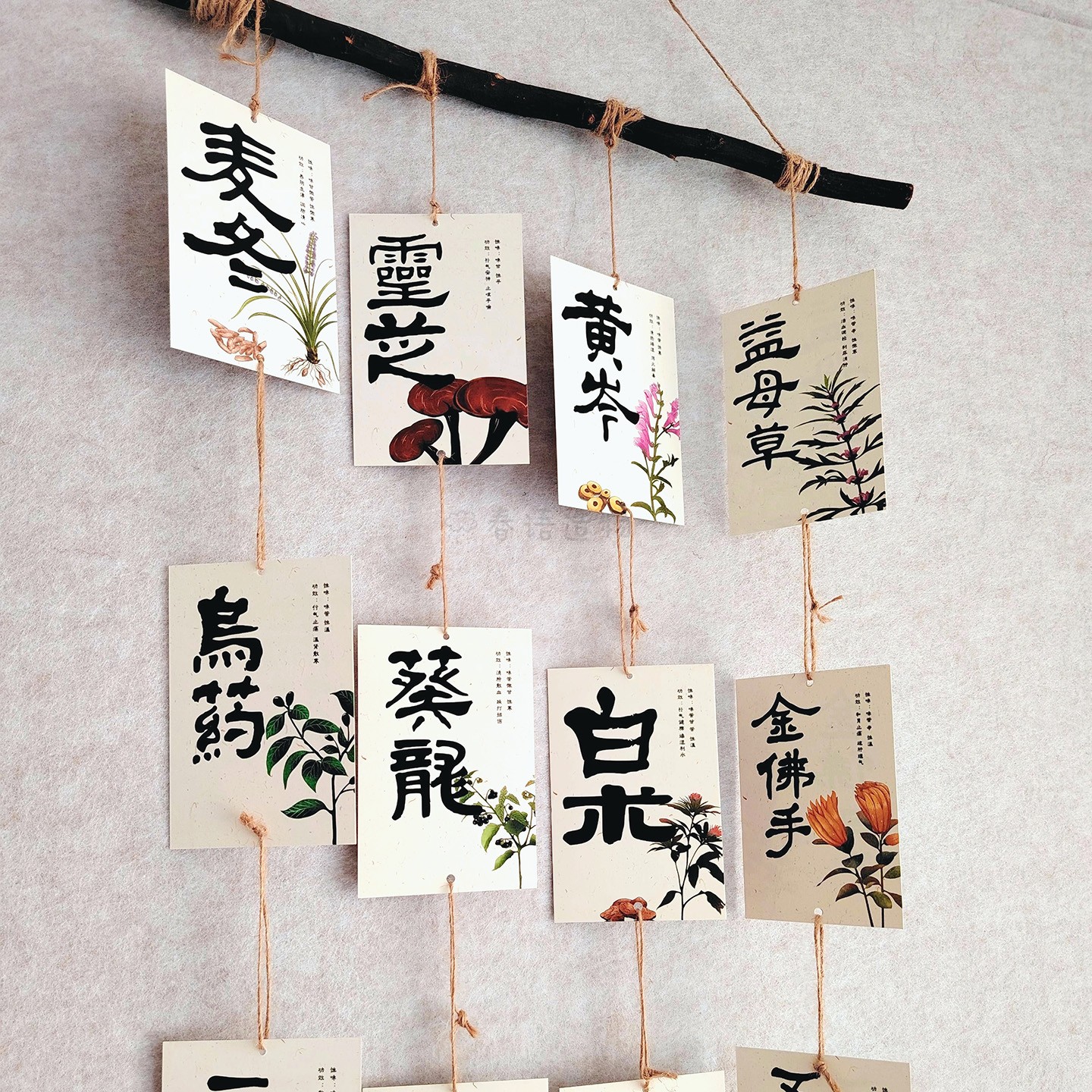 传统文化中草药吊饰学校古风非物质文化遗产布置文化环创书法挂饰