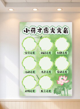 小荷才露尖尖角班级文化墙布置幼儿园小学初中教室激励创意贴纸