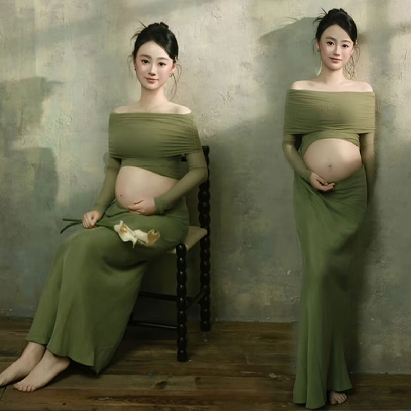 新款孕妇拍照服大肚子照高级感