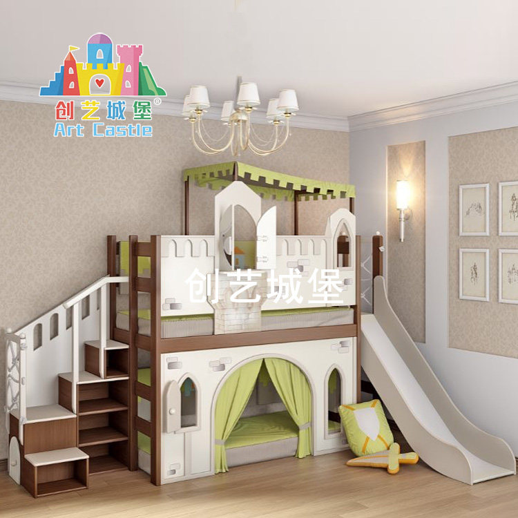 创艺城堡韩式实木儿童床定制组合房子床男孩女孩高低床上下双层床,住宅家具,高低/子母床,淘宝优惠券,粉丝福利购,淘宝优惠卷