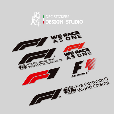F1赛事WE RACE AS ONE方程式车身装饰风挡玻璃引擎盖拉花改装车贴