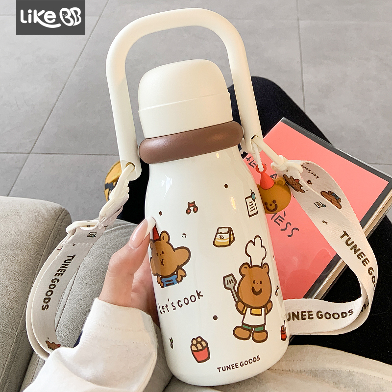 三饮保温杯女生高颜值水杯女新款2025大容量可爱学生便携316杯子