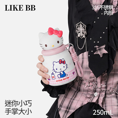 LIKEBBhellokitty迷你保温杯女生小巧便携水杯女2026新款口袋杯子