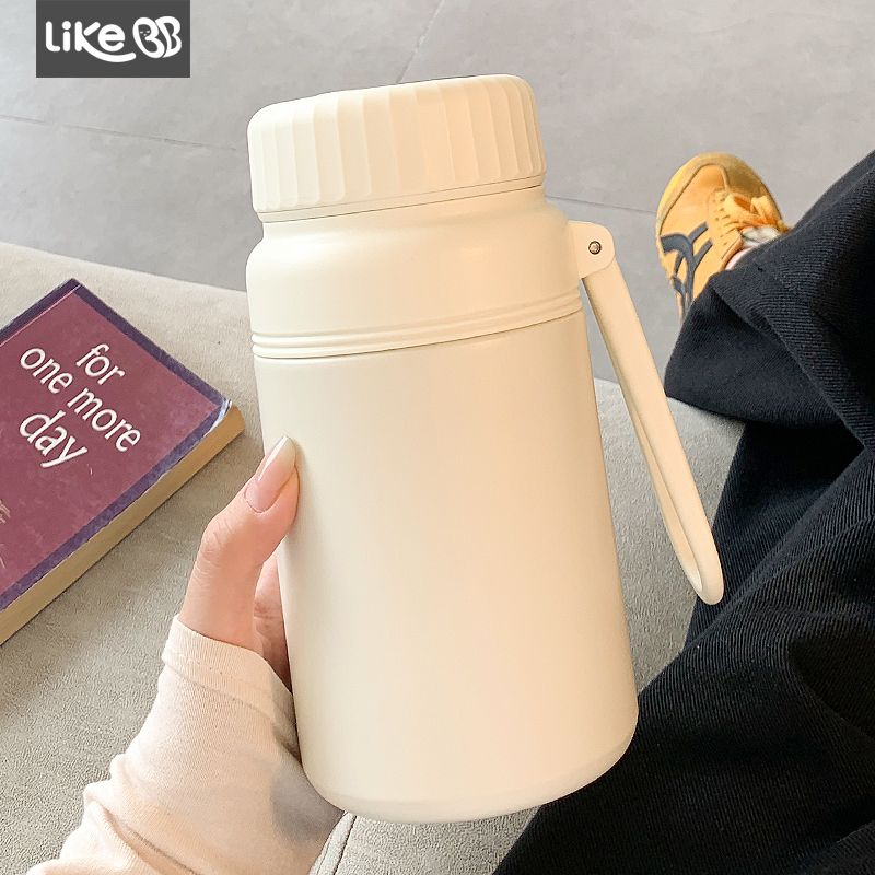 简约大容量保温杯女2025新款带茶隔水杯男泡茶学生运动不锈钢杯子