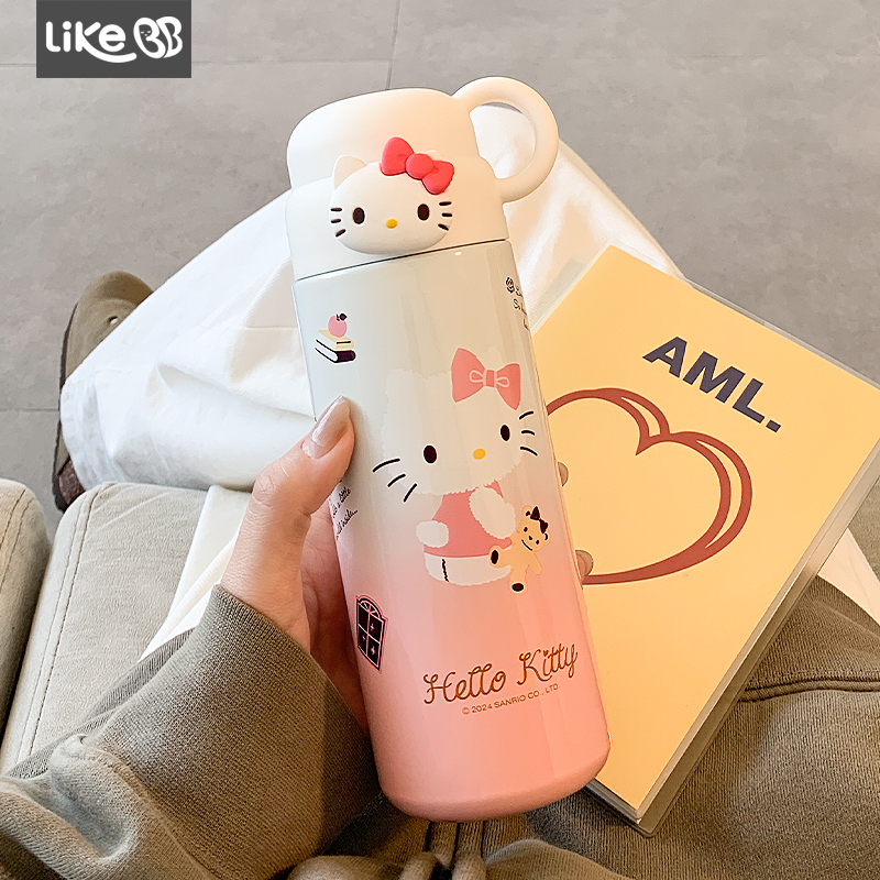hellokitty保温杯女生高颜值带盖滤网泡茶水杯女新款2025学生杯子