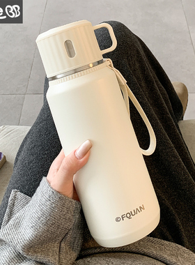 简约大容量保温水杯女新款2025带盖女士泡茶办公室不锈钢杯子男生