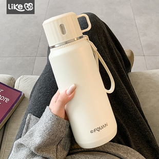 简约大容量保温水杯女新款 2025带盖女士泡茶办公室不锈钢杯子男生