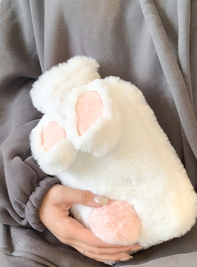 毛绒热水袋女注水大号可爱学生硅胶灌水暖水袋暖宫暖脚暖手宝新款