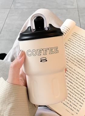 咖啡保温杯女2025新款316不锈钢水杯高颜值便携小巧学生吸管杯子