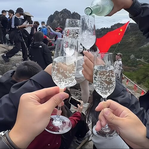 亚克力爬山红酒杯透明香槟杯葡萄酒杯拍照高脚杯白兰地酒吧杯子