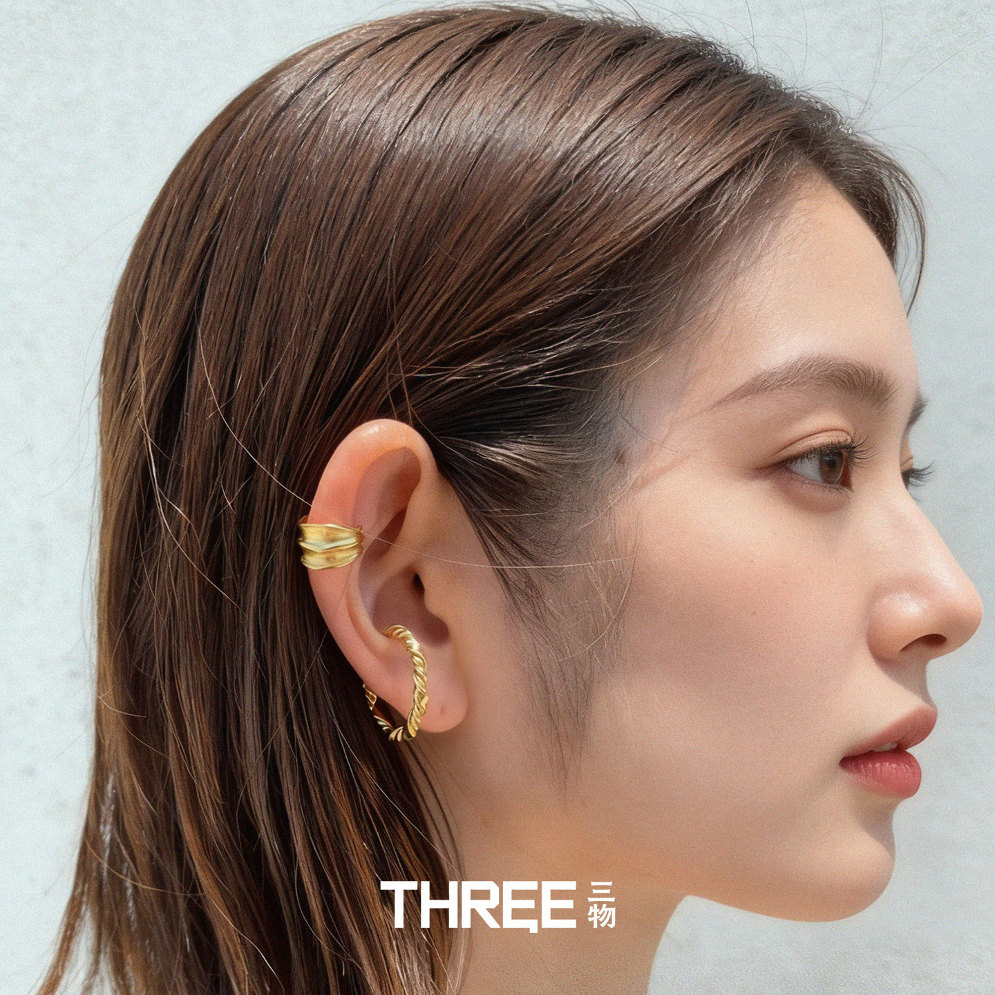 三物THREE~S925银日杂味日系气质个性造型纯银耳骨夹适合方圆脸
