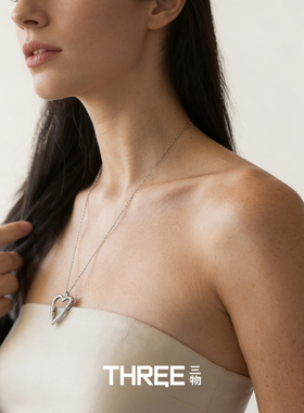 三物THREE韩国博主同款项链竹节爱心重工毛衣链ins风休闲通勤度