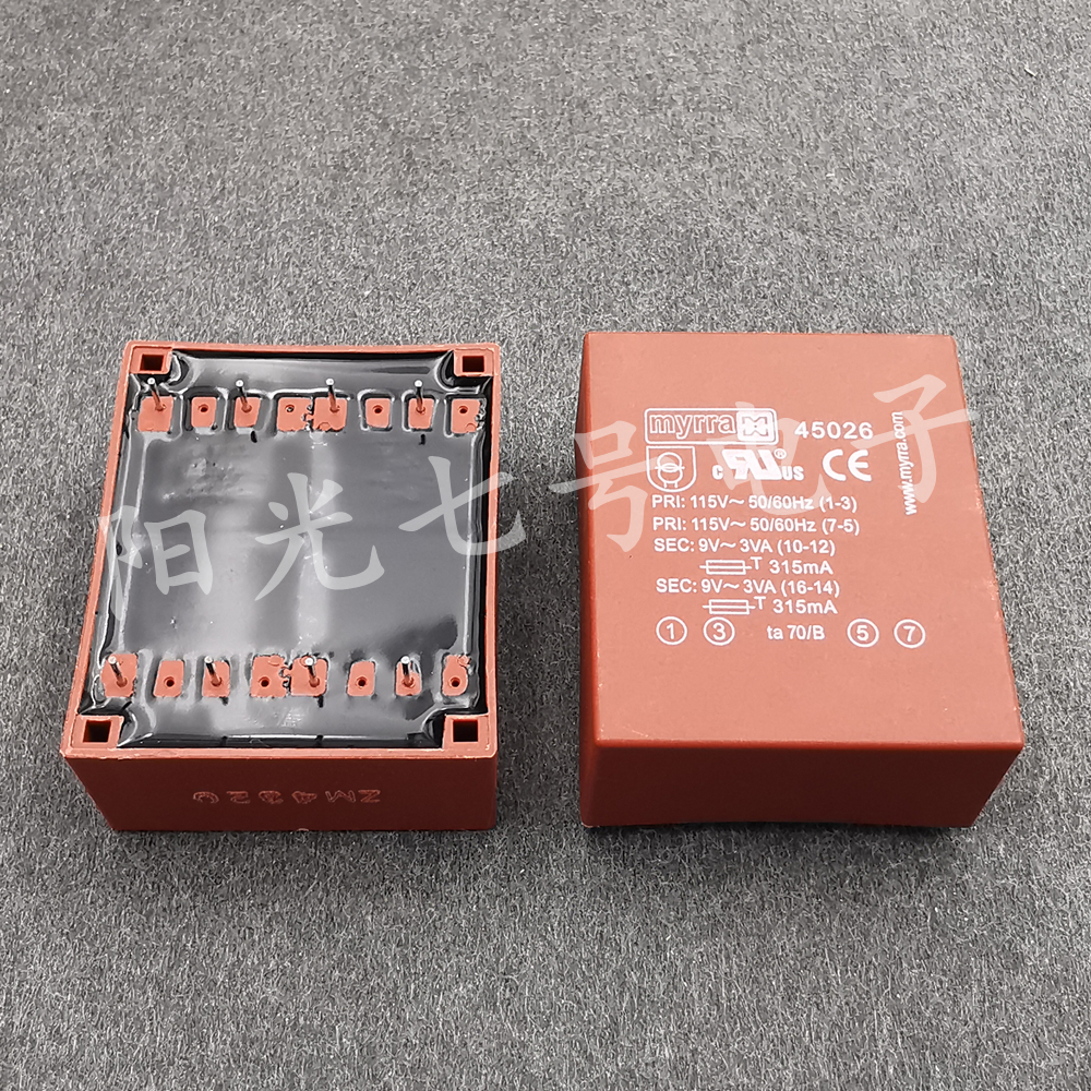 法国MYRRA 电源变压器 45026 2x115V转2x9V 2x3VA