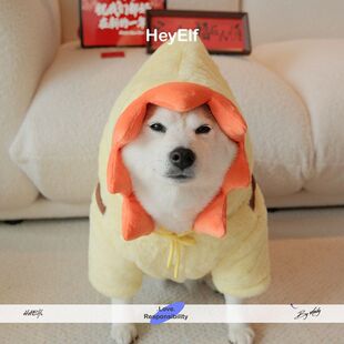 新款HeyElf狗狗小星人四脚衣法斗棉服巴哥连体棉衣雪纳瑞比熊冬装