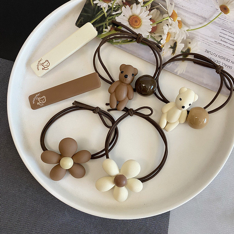 奶咖系复古花朵橡皮筋扎头发绳少女森系小熊发圈网红奶白头绳发饰,饰品/流行首饰/时尚饰品新,发饰,淘宝优惠券,粉丝福利购,淘宝优惠卷